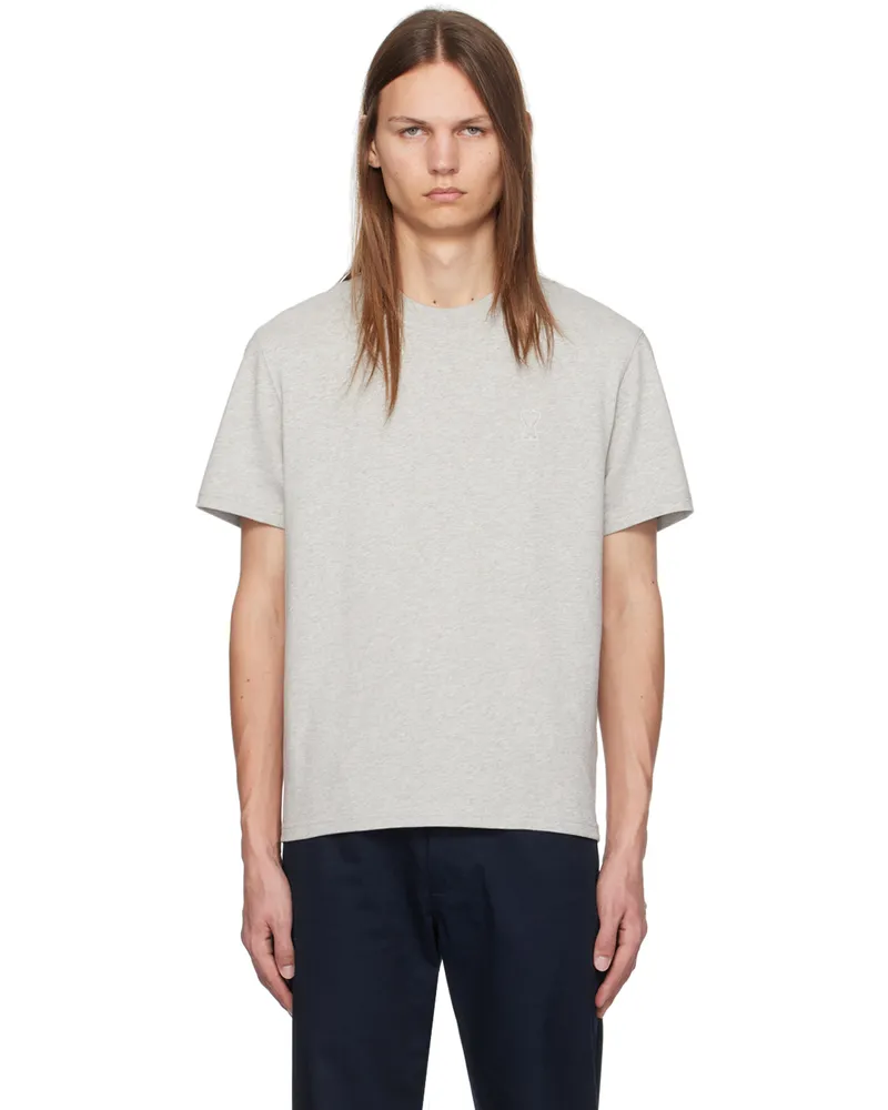 AMI Paris Gray Ami de Coeur T-shirt Ash