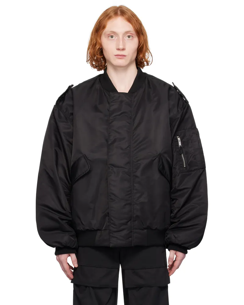 Entire Studios Black V-22 Bomber Jacket Oil