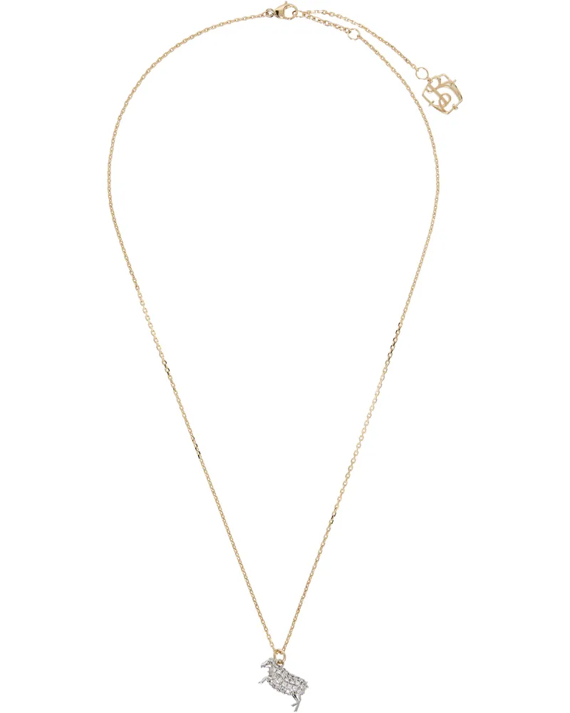 Burberry Sheep Charm Necklace Gold