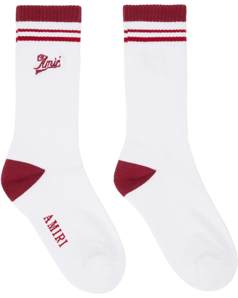 Amiri White & Red 'AMIRI' Socks Varsity