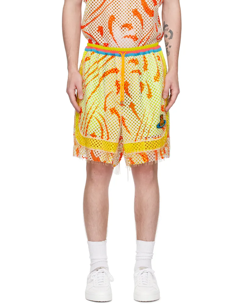 Vivienne Westwood White & Orange Boxing Shorts J306g0
