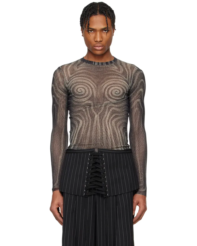 Jean Paul Gaultier Black 'The Spirale' T-shirt 000203-black