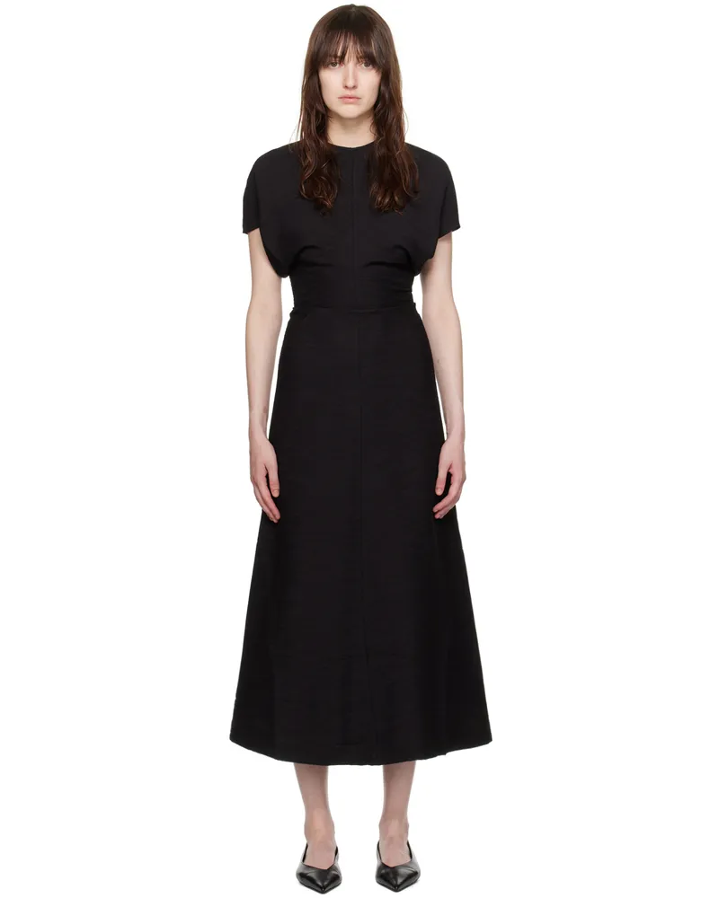Totême Black Slouch Waist Maxi Dress 001