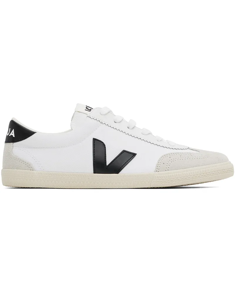 VEJA White & Black Volley Canvas Sneakers White_black