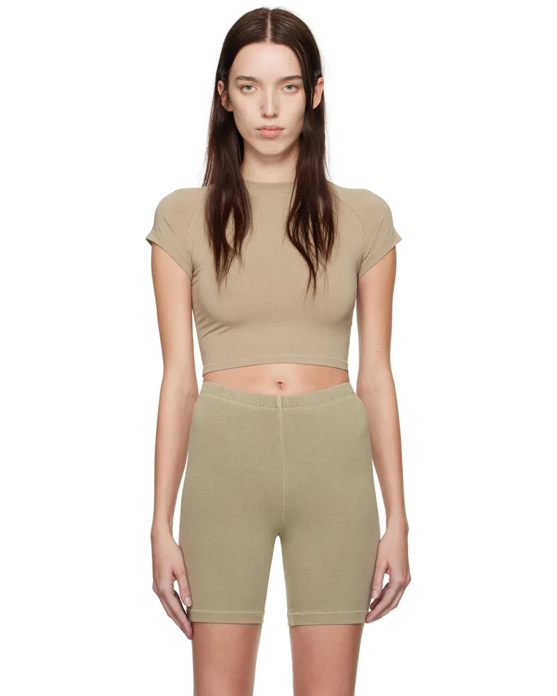 SKIMS Taupe New Vintage Cropped Raglan T-shirt Taupe
