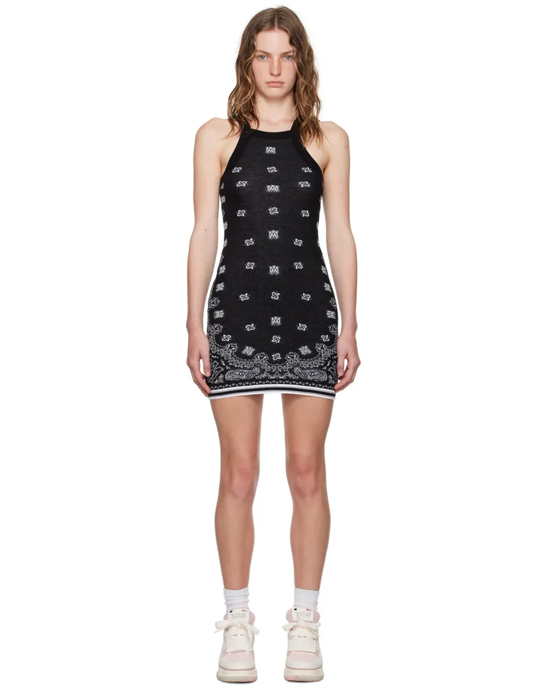 Amiri Black Bandana Minidress Black