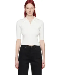 AURALEE White Rib Polo White