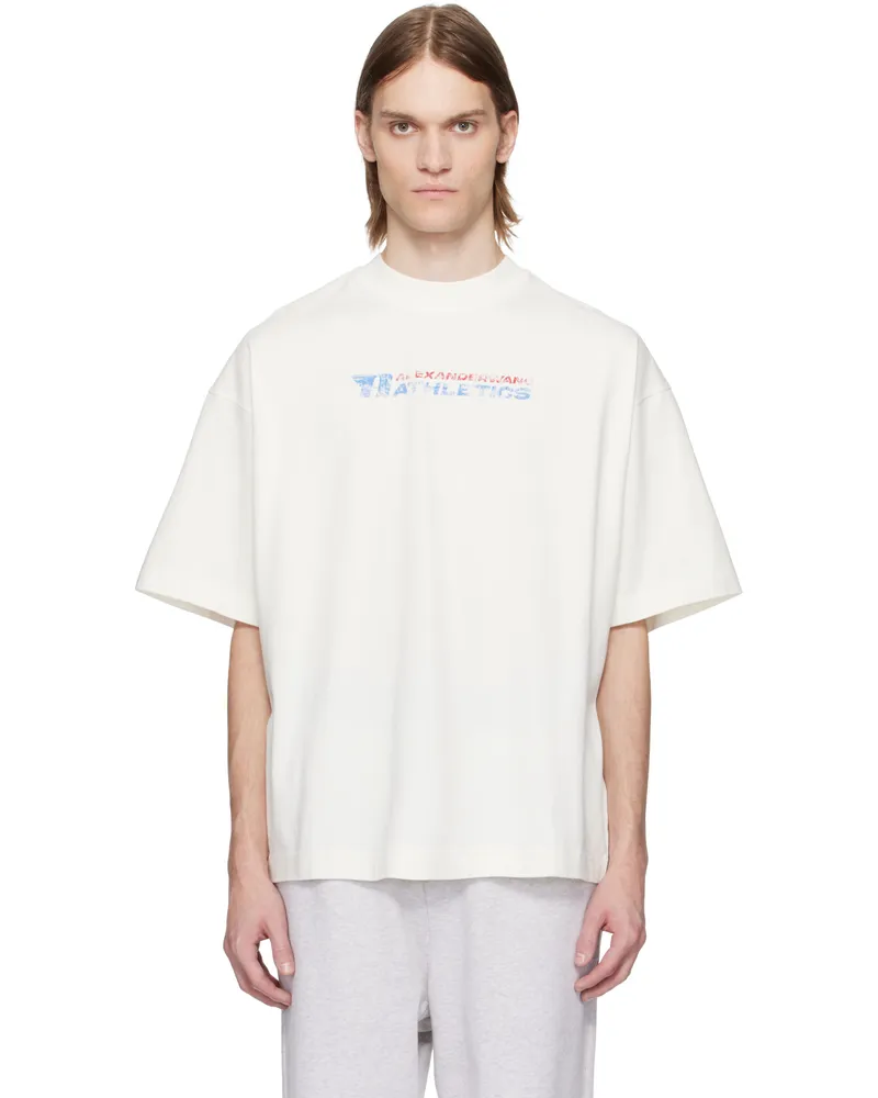 Alexander Wang White Logo-Print Cotton T-shirt Vintage
