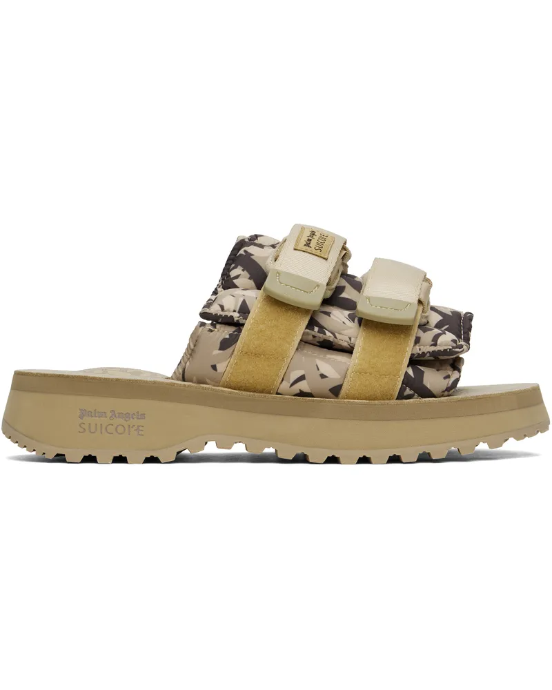 Palm Angels Beige & Black Suicoke Edition Moto-P Sandals Palms