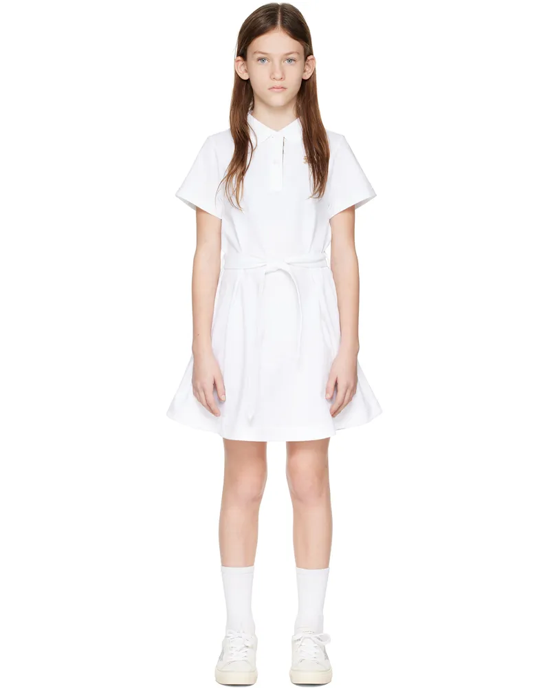 Burberry Kids White Cotton Polo Shirt Dress White