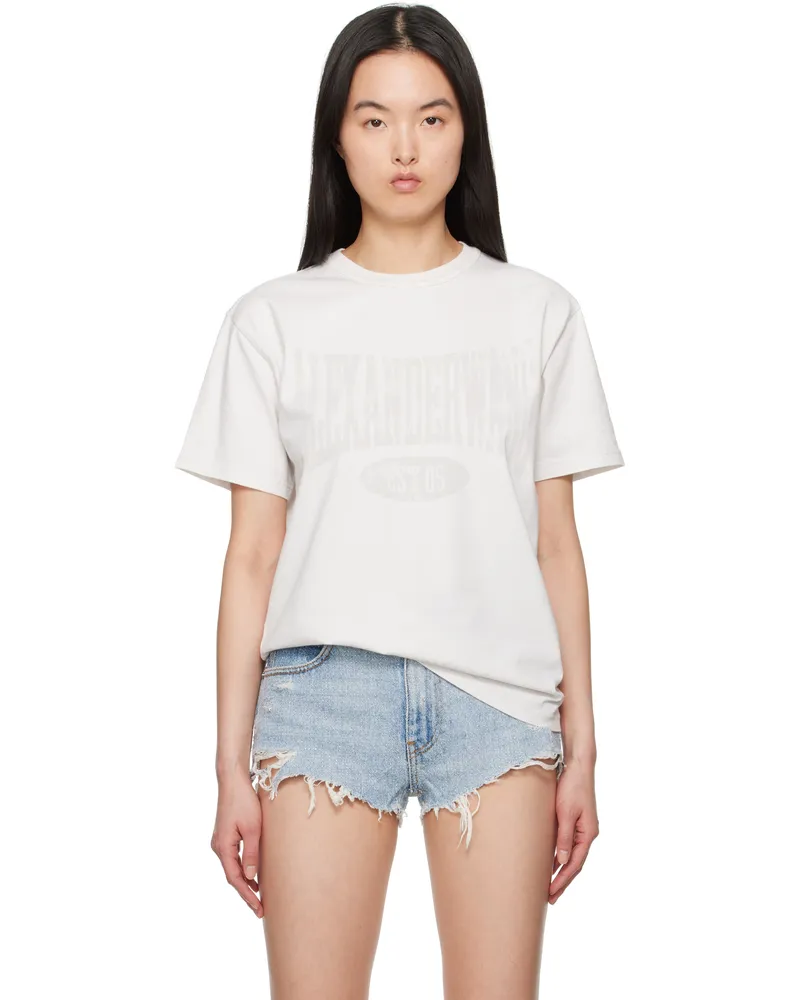 Alexander Wang Off-White Distressed Logo T-shirt Dirty