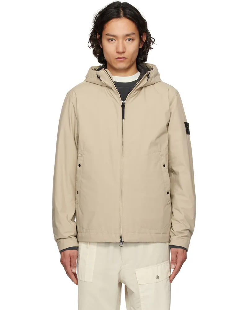 Stone Island Beige Soft Shell-R E.Dye Jacket V009a