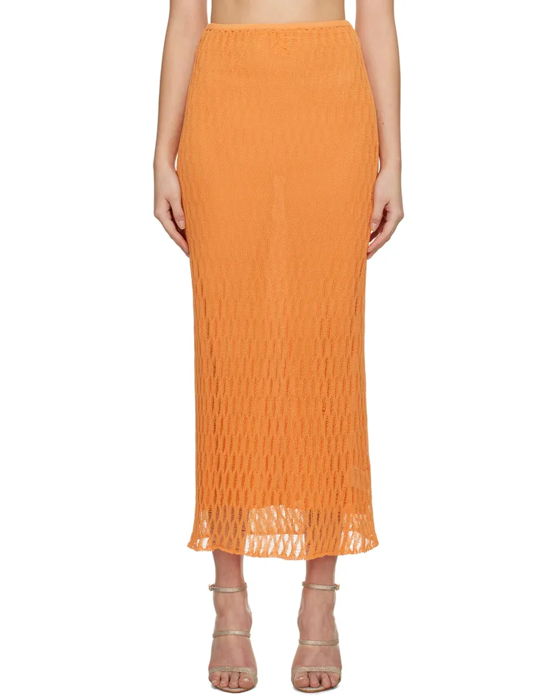 camilla and marc Orange Nova Maxi Skirt Apricot