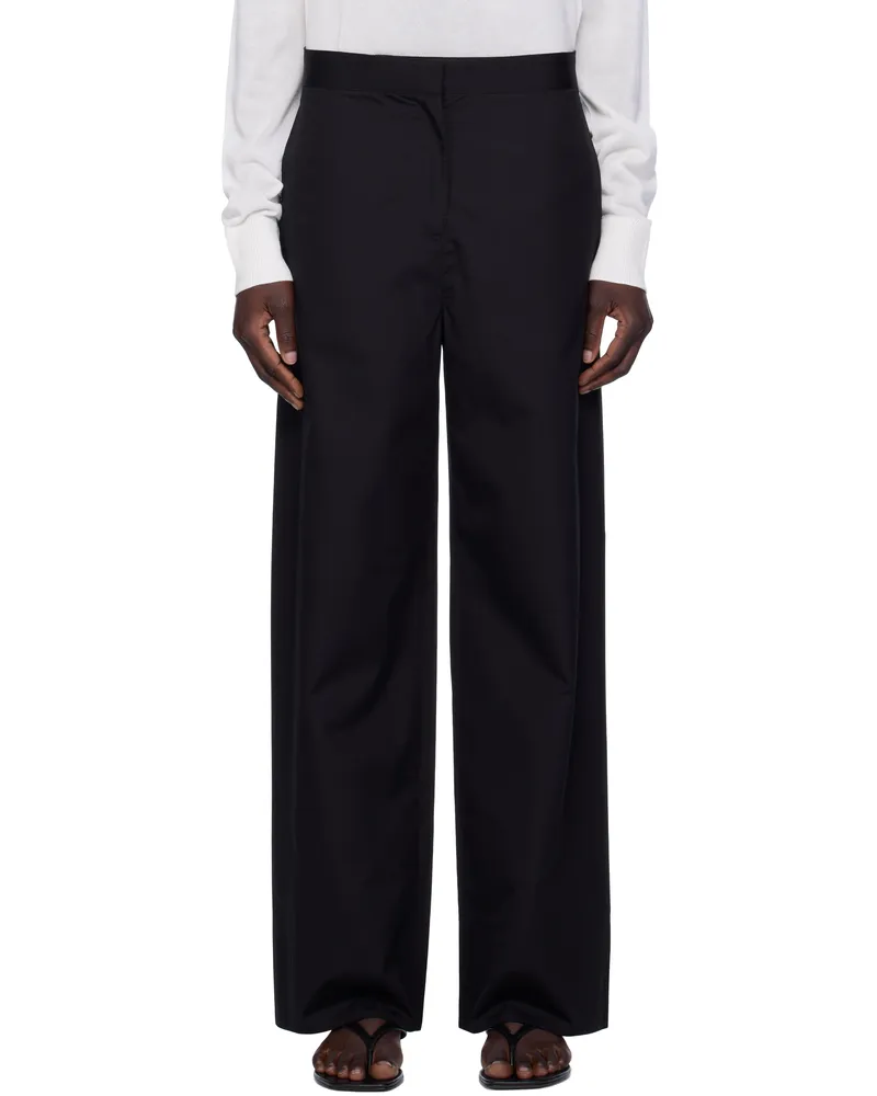 Totême Black Twisted Seam Trousers Black