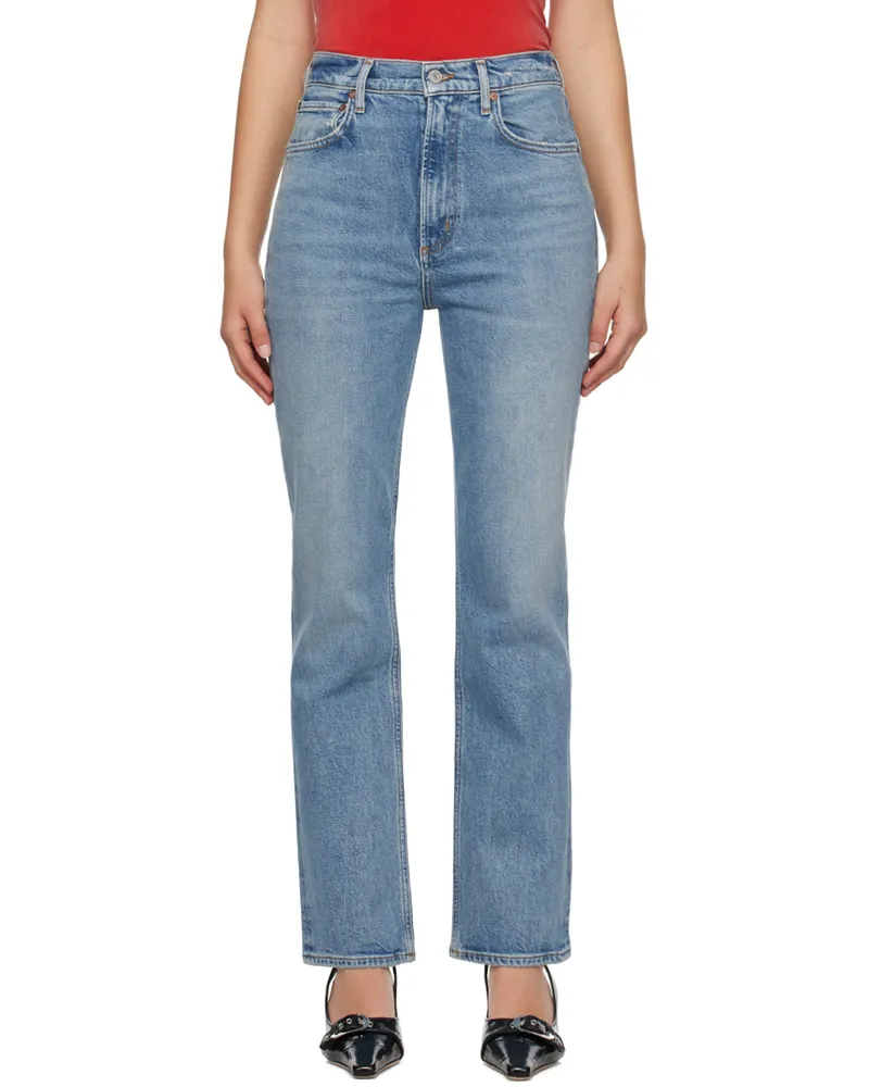 AGOLDE Blue Stovepipe Jeans Helm