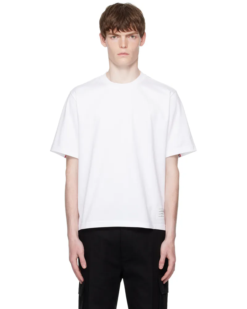 Thom Browne White Oversized Short Sleeve Medium Weight T-shirt 100white