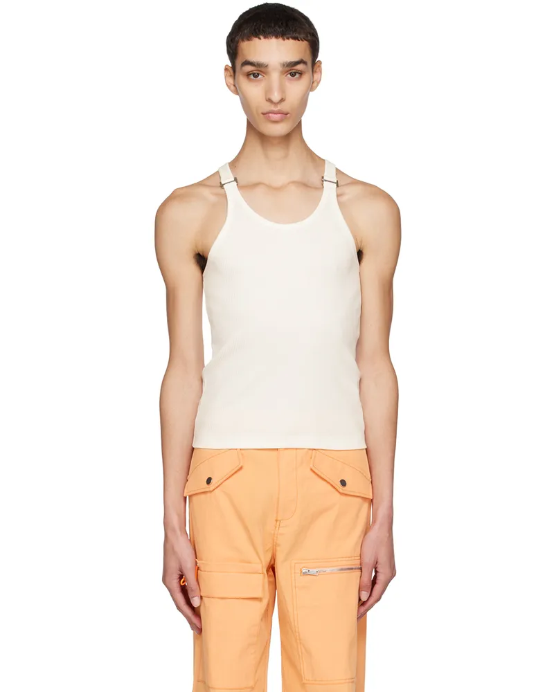 Dion Lee White E-Hook Tank Top Ivory