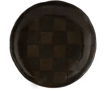 SSENSE Exclusive Black Glitter Check Pasta Bowl