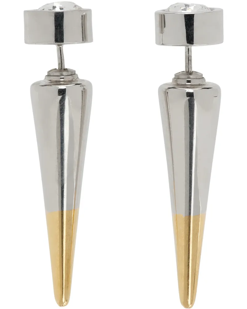 PANCONESI Silver & Gold Spina Diamanti Small Earrings Brass