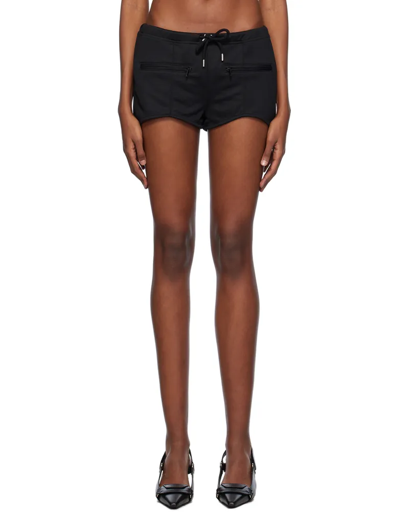 Courrèges Black Interlock Mini Shorts 9999