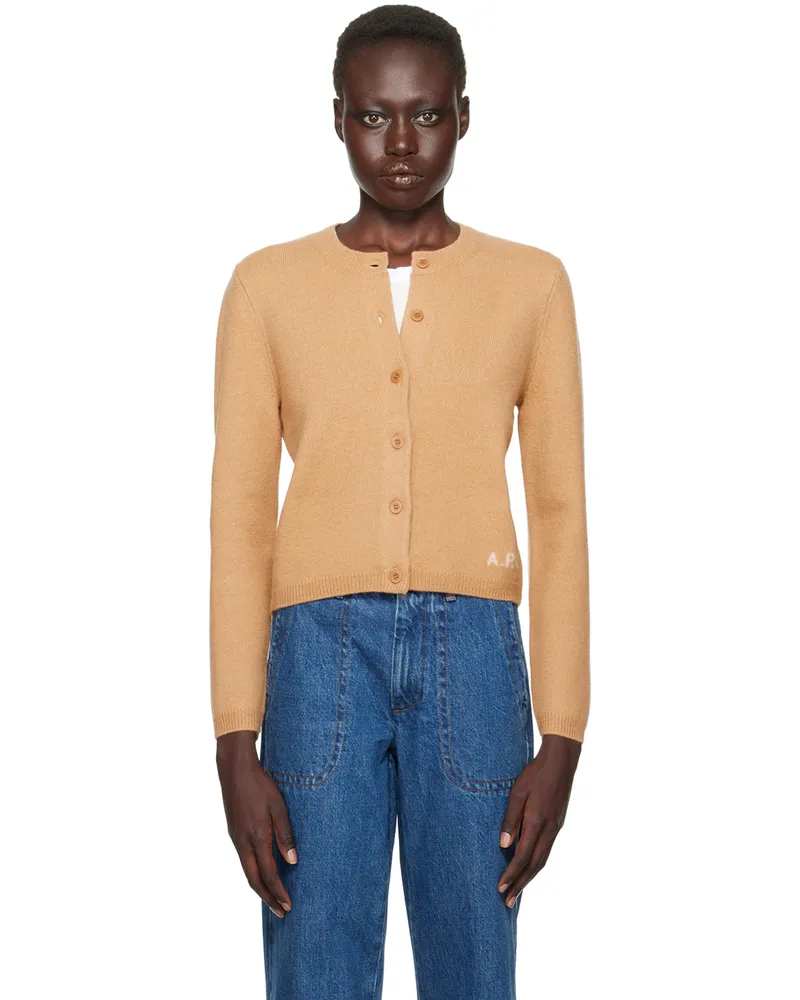 A.P.C. Tan Mila Cardigan Cab