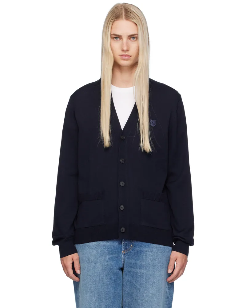 Kitsuné Navy Bold Fox Head Cardigan P476