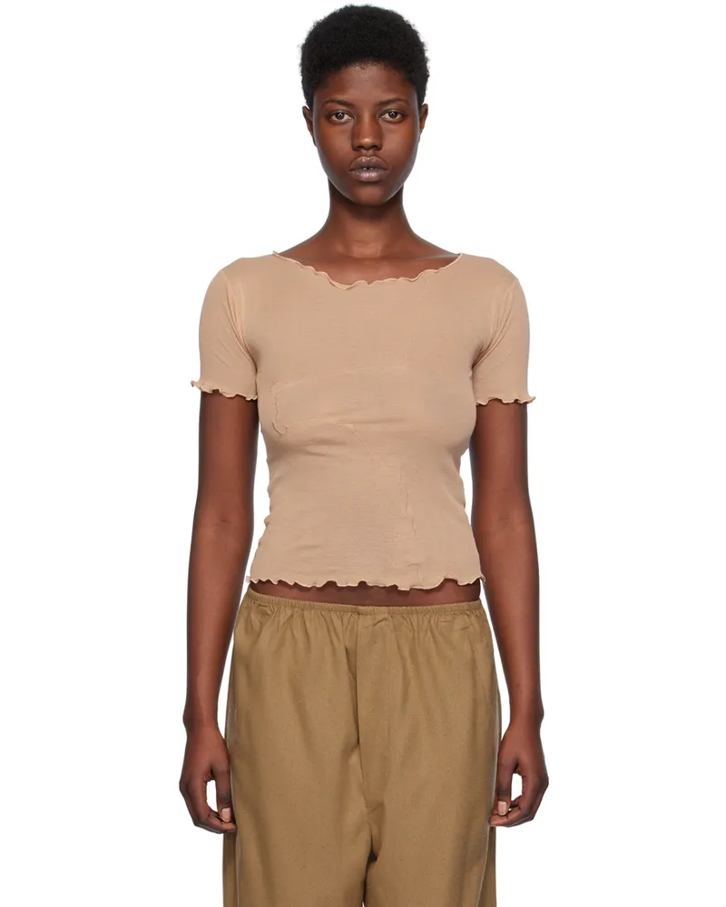 Baserange Beige Gerrymandered T-Shirt Rosy