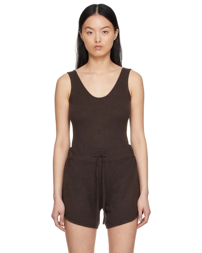 Lisa Yang SSENSE Exclusive Brown Leoni Bodysuit Chocolate