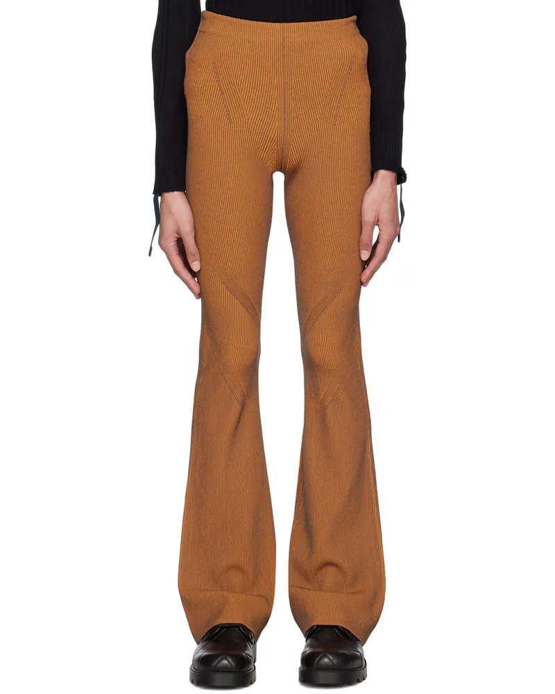 Dion Lee Orange Angled Rib Lounge Pants Safety