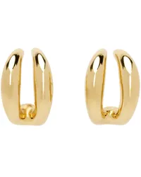 PANCONESI Gold Double Moon Hoop Earrings Gold