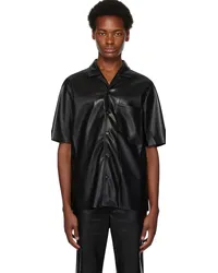 Nanushka Black Bodil Vegan Leather Shirt Black