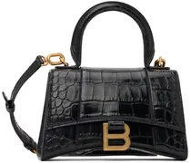 Black XS Hourglass Top Handle Bag
