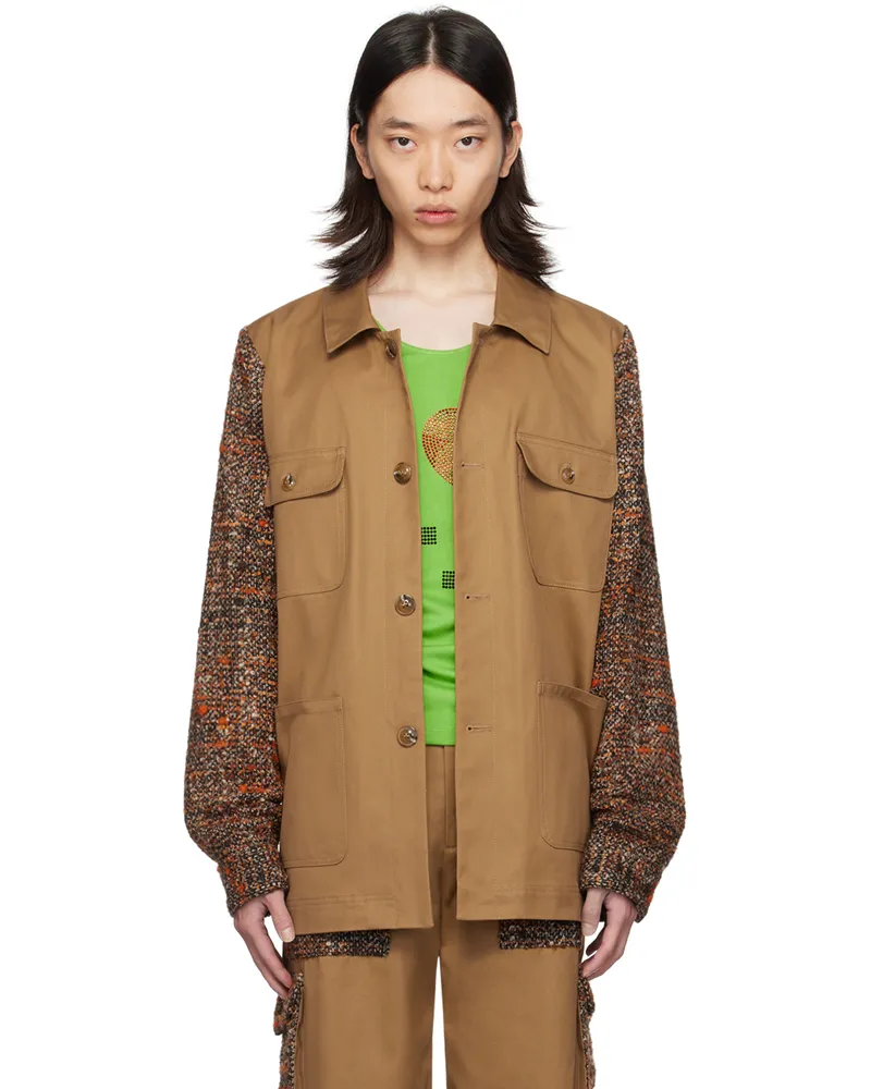 Anna Sui SSENSE Exclusive Tan Barn Jacket Cinnamon