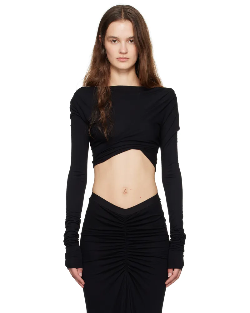 Rick Owens Lilies Black Porterville Jade Crop T-shirt 09