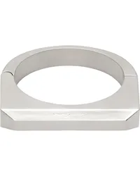 Rick Owens Silver Porterville Beveled Bangle Palladio