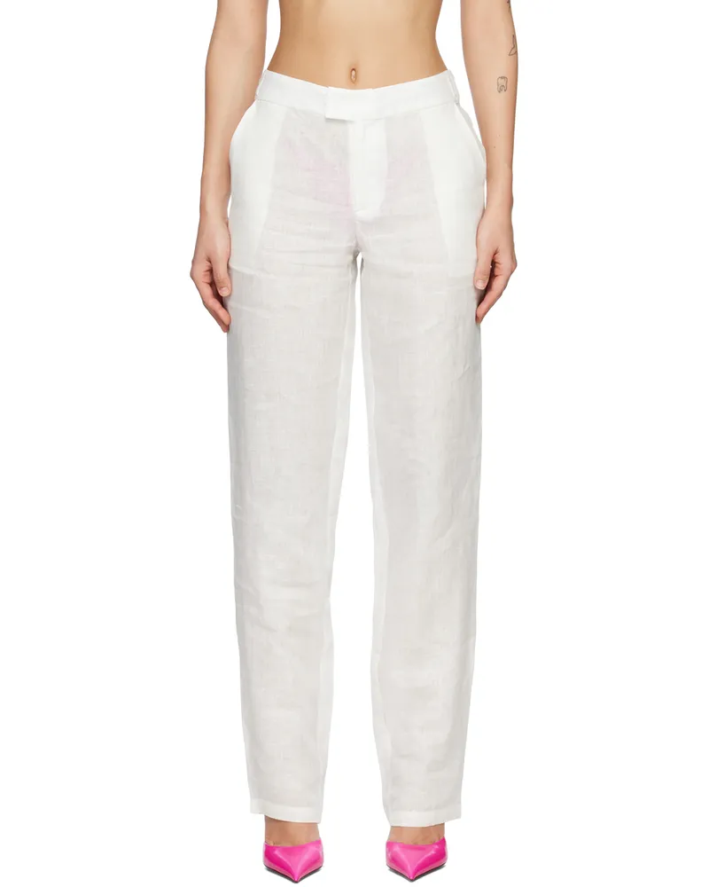 Louisa Ballou White Cruise Trousers White