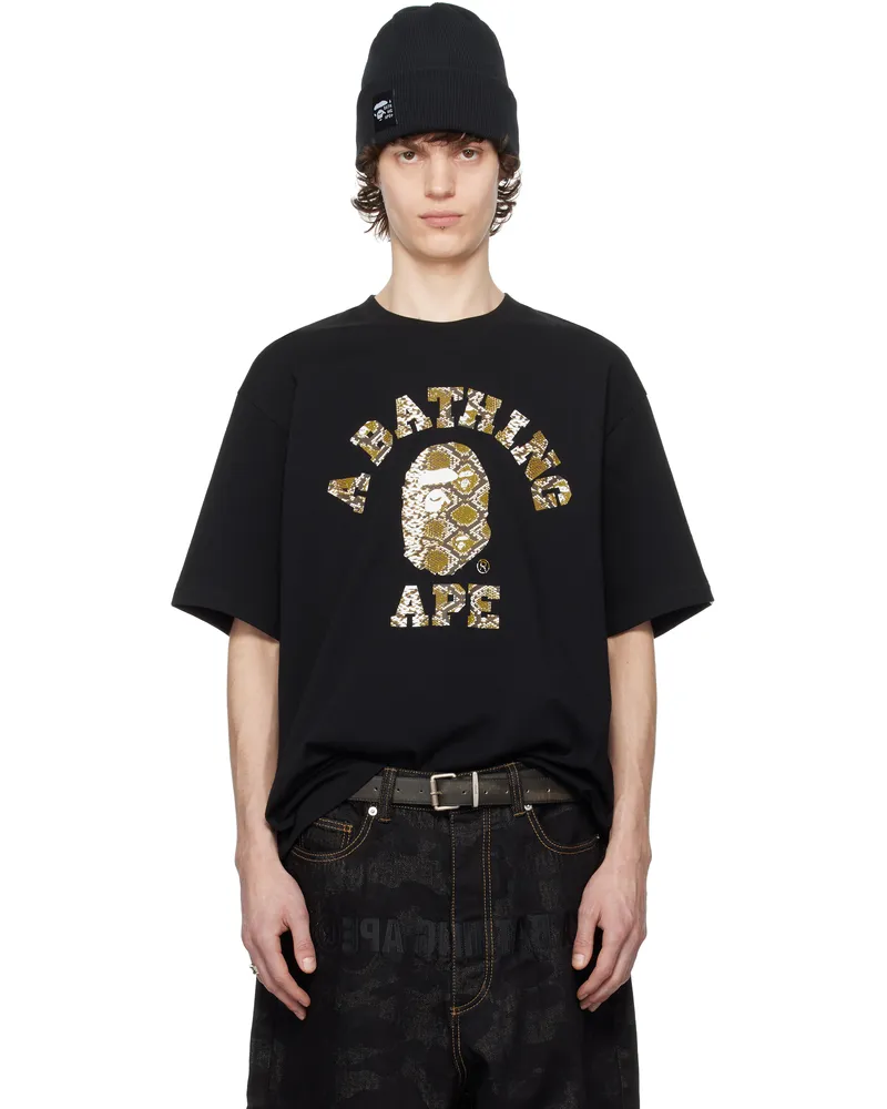 BAPE SSENSE Exclusive Black Printed T-shirt Black