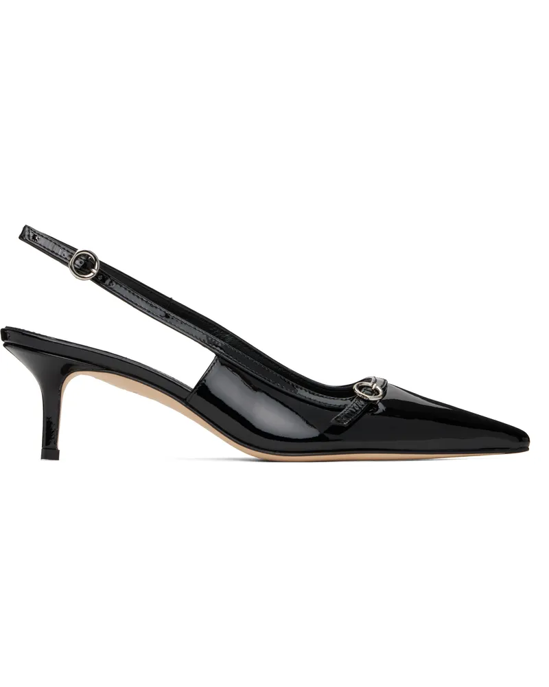 aeyde Black Saba Leather Slingback Heels Black