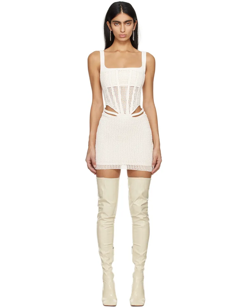 Dion Lee Off-White Suspend Minidress Ecru