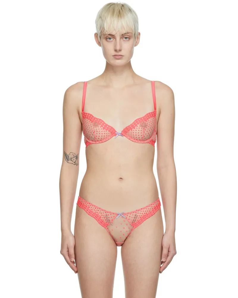 Fleur Du Mal Pink Dotty Bra 0702