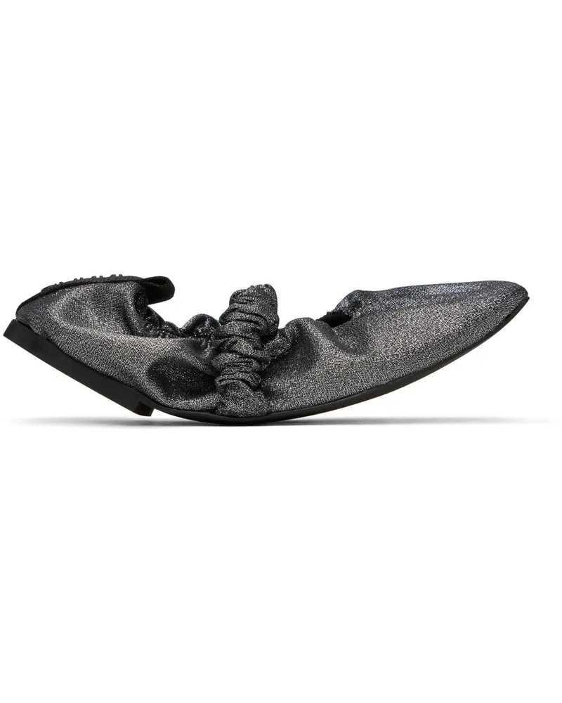 Ganni Silver Scrunchie Ballerina Flats 018