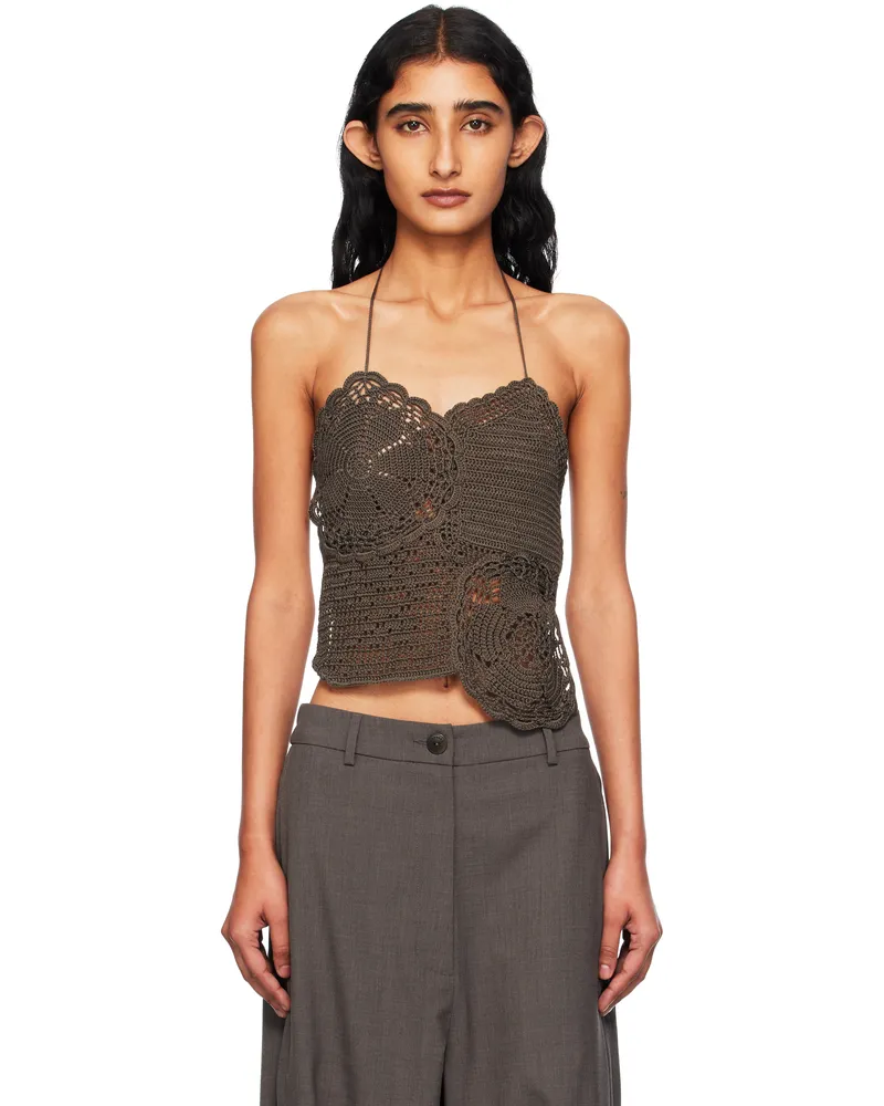 CORDERA Brown Hand-Crochet Top Brown