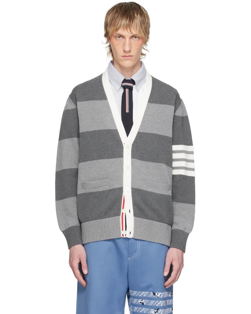 Thom Browne Gray Rose Icon Cardigan 982