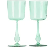 Green Luisa Calice Wine Glass Set