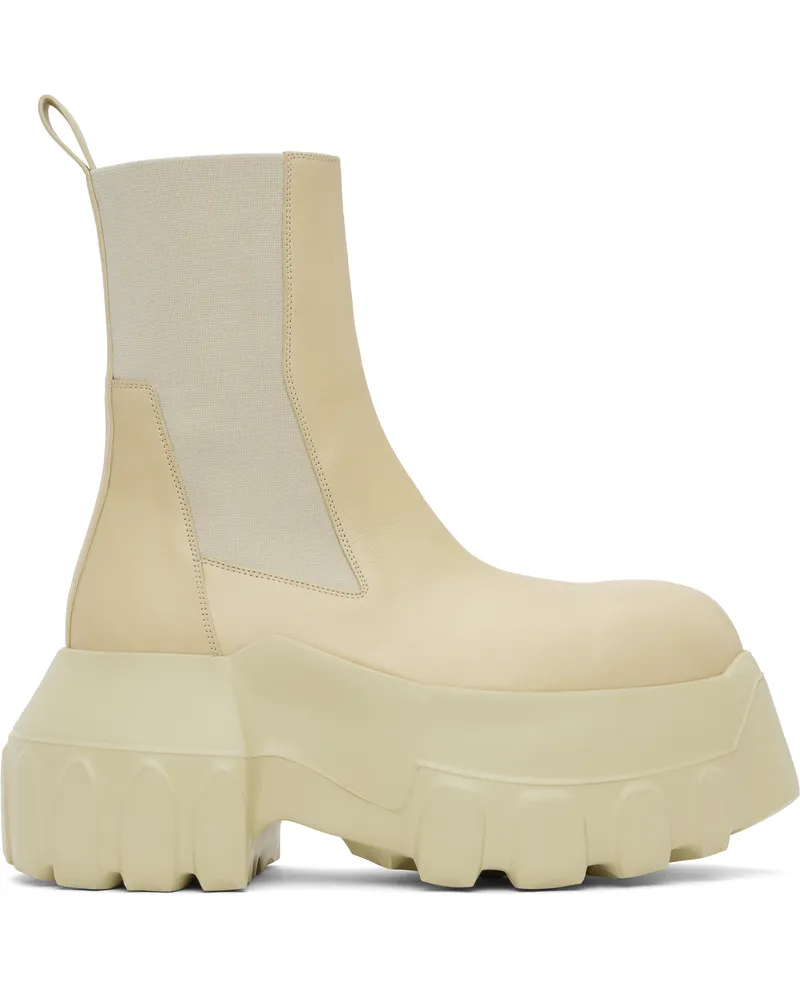 Rick Owens Beige Hollywood Beatle Mega Tractor Chelsea Boots 81