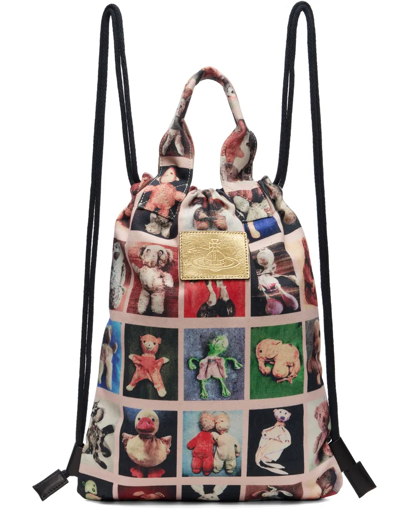Vivienne Westwood Multicolor Canvas Teddies Pippa Drawstring Backpack Ss25-g302