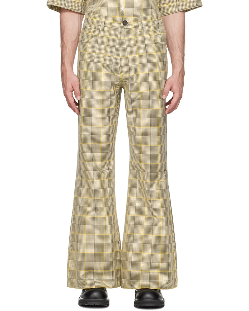 Marni Khaki Check Trousers Chv24