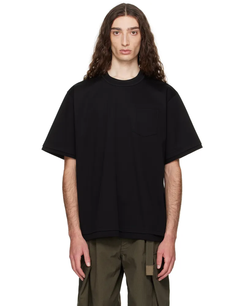 Sacai Black Cotton Jersey T-shirt 001