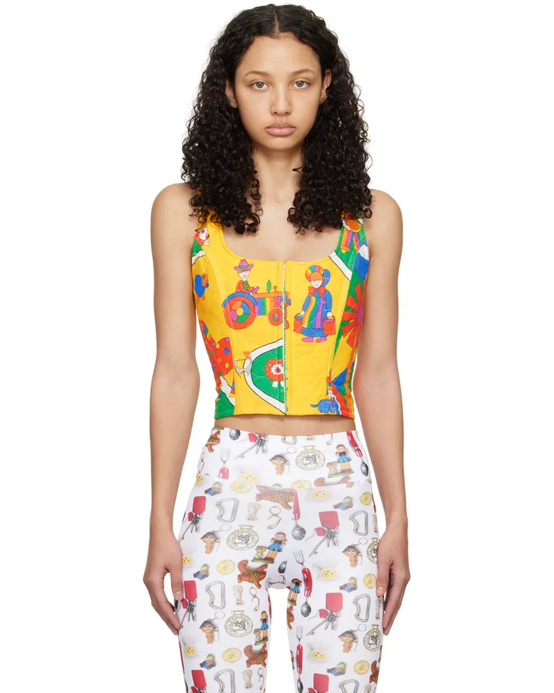 CHOPOVA LOWENA Yellow Losi Tank Top Multi