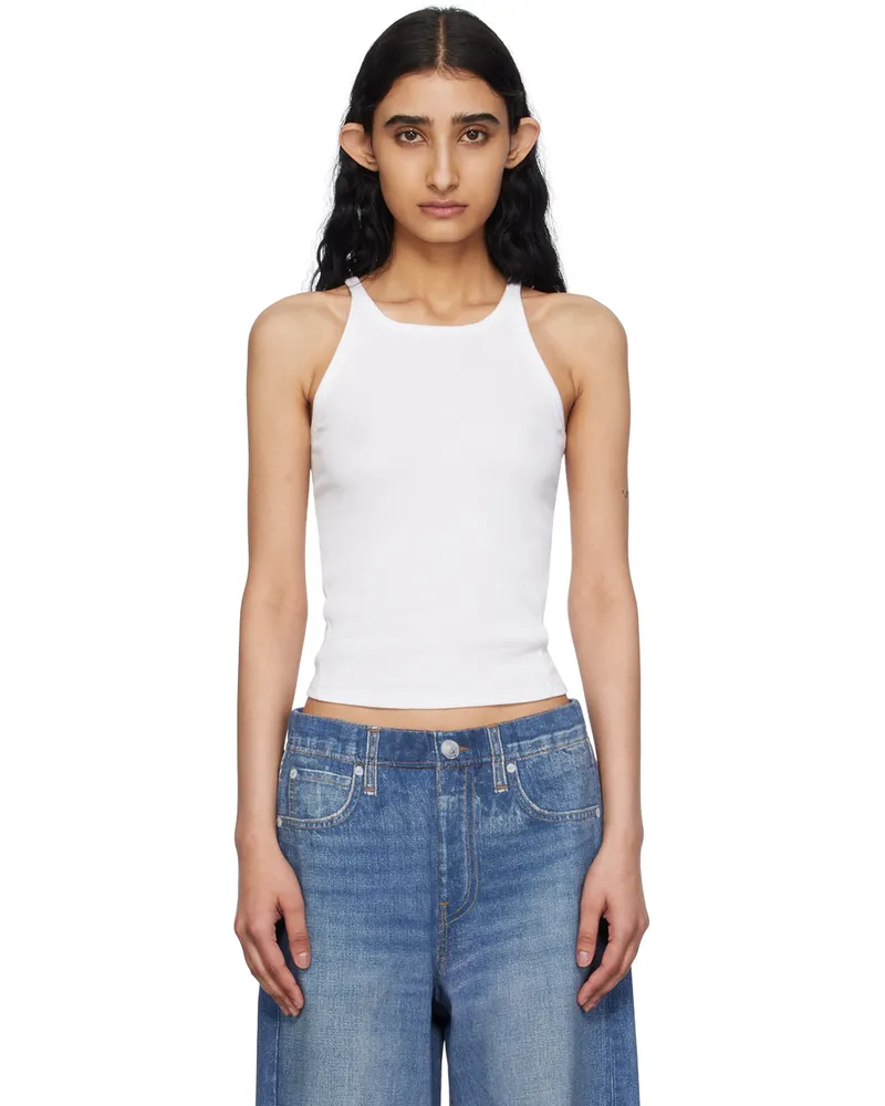 Rag & Bone White 'The Essential Rib String' Tank Top Wht